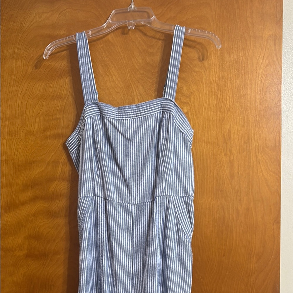Old Navy Blue and White Striped Jumpsuit, size medium
